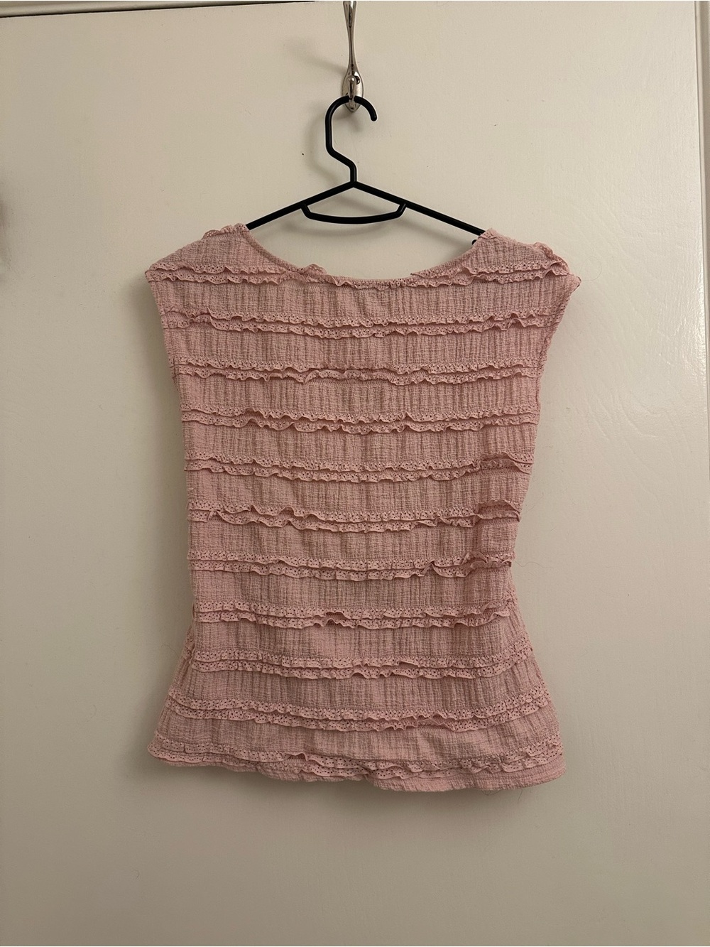 Isalis Light Pink Ruffle Top